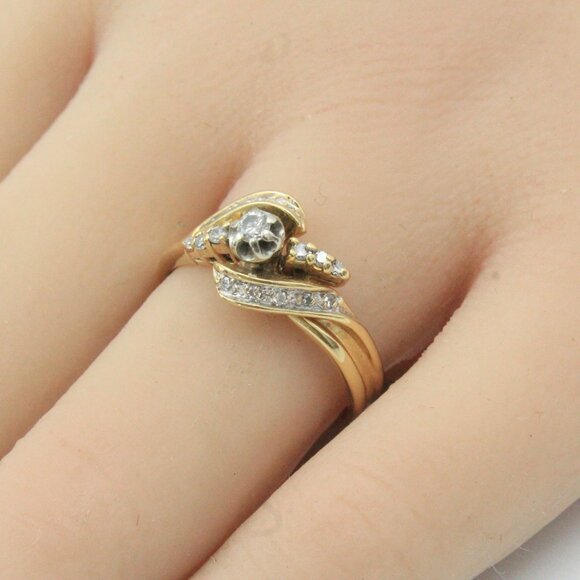 14k GOLD DIAMOND ENGAGEMENT WEDDING RING - Picture 12 of 12